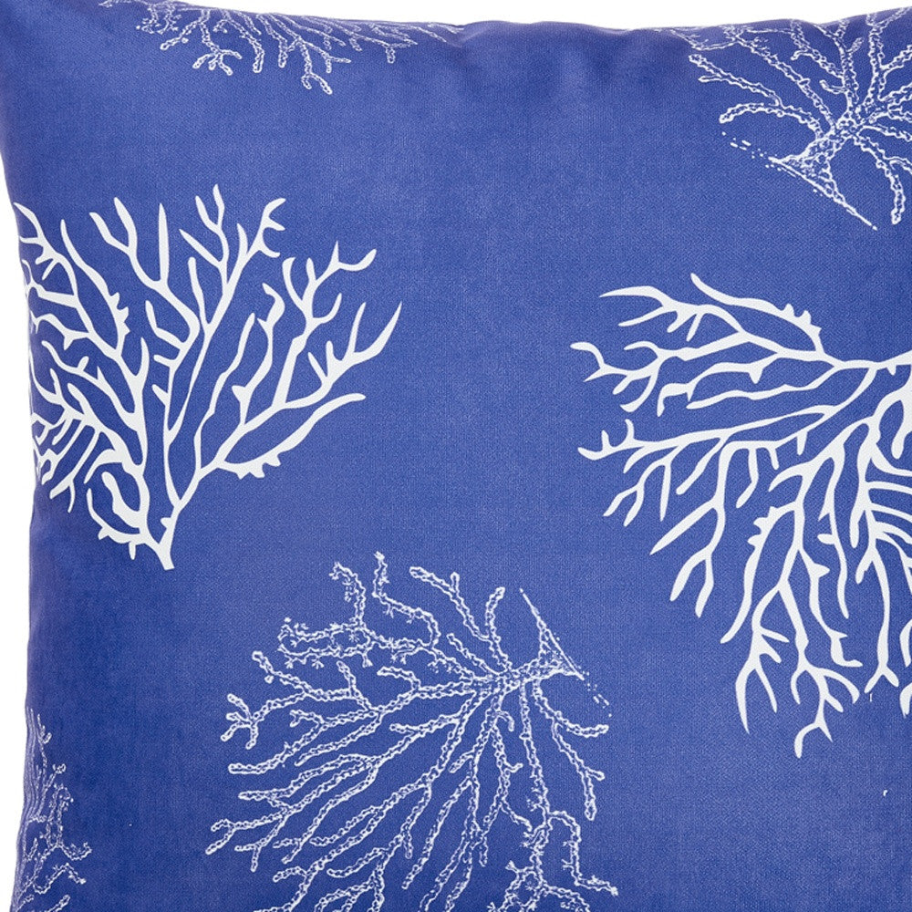 18" Blue and White Throw Pillow Cover