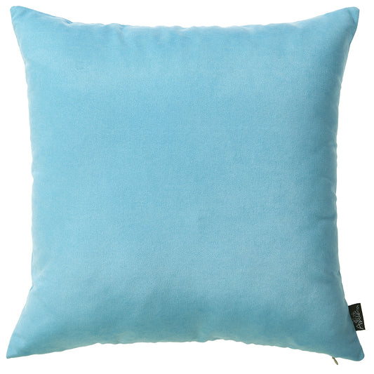 Set Of 2 Aqua Blue Brushed Twill Decorative Throw Pillow Covers