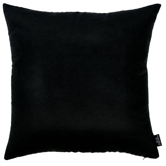 Set Of 2 Black Brushed Twill Decorative Throw Pillow Covers