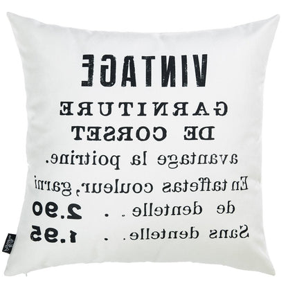 18" Black and White Throw Pillow Cover