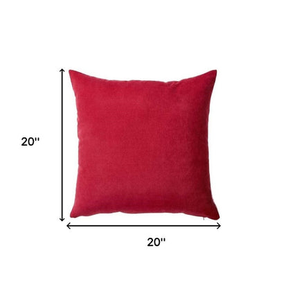 Set of Two 20" Red Fabric Throw Pillow Covers