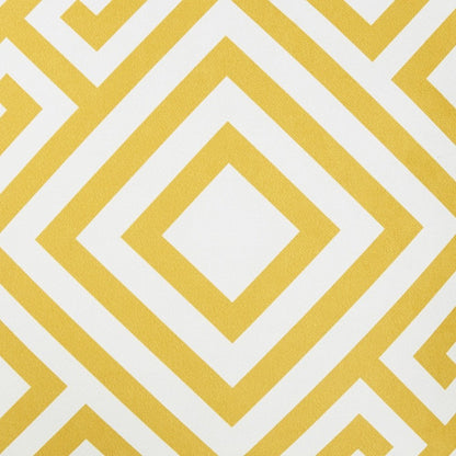 18" Yellow and White Greek Key Throw Pillow Cover