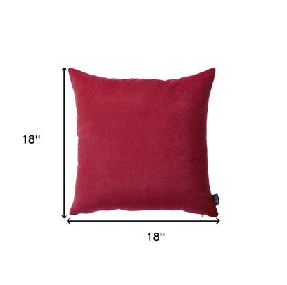 Set Of Two 18" X 18" Red Polyester Zippered Pillow Cover