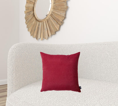 Set Of Two 18" X 18" Red Polyester Zippered Pillow Cover