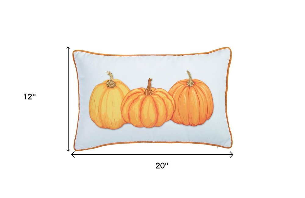 Pumpkin Trio Lumbar Decorative Throw Pillow Cover