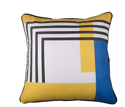 18" Yellow and White Throw Pillow Cover