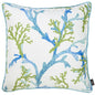 18" Blue Green And White Coral Throw Pillow Cover