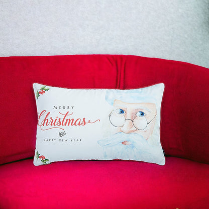 12" X 20" Red and White Christmas Santa Throw Pillow Cover