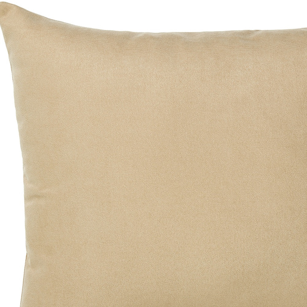 Set Of 2 Light Beige Brushed Twill Decorative Throw Pillow Covers