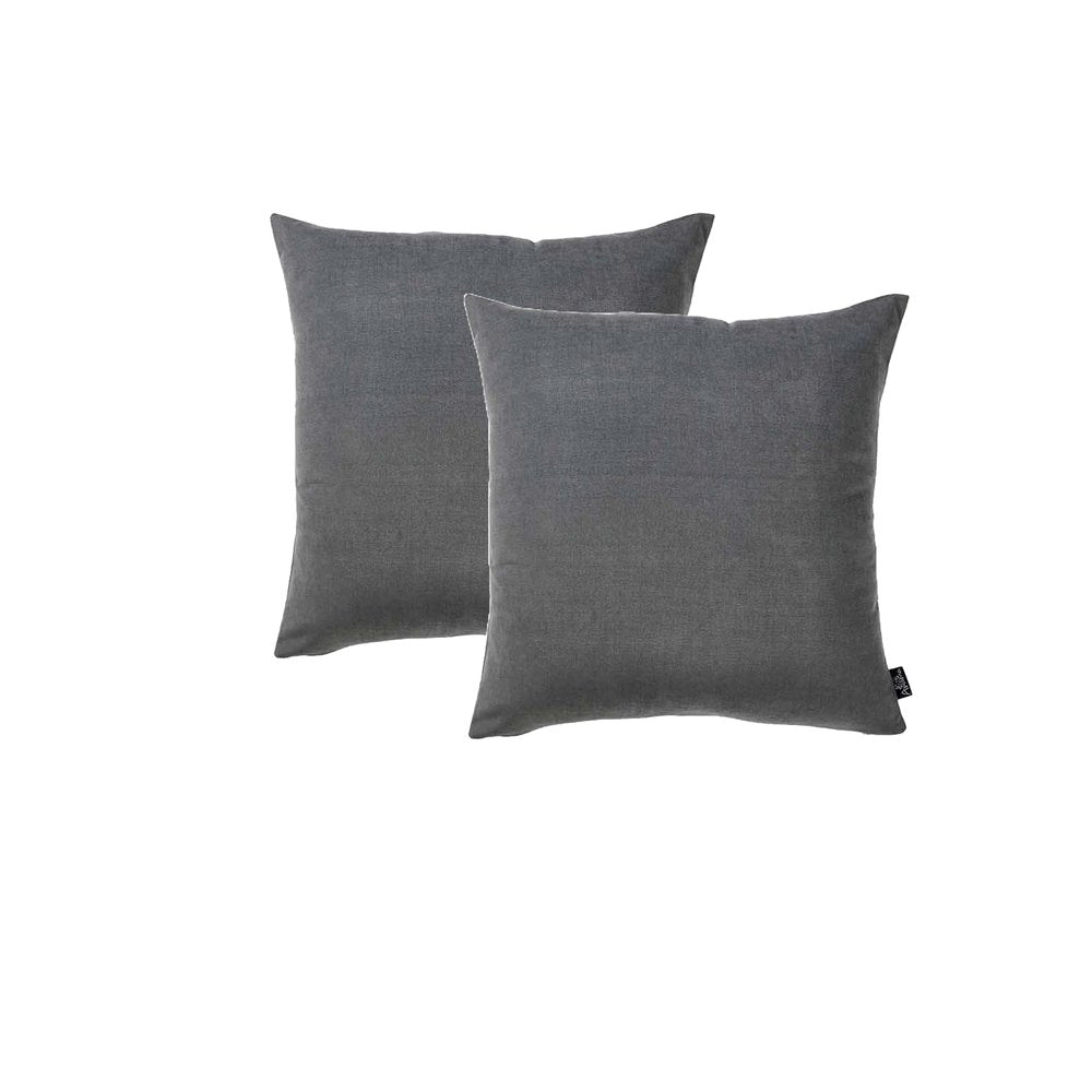 Set of Two 20" Gray Throw Pillow Covers