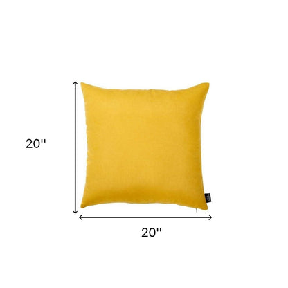 Set Of 2 Yellow Brushed Twill Decorative Throw Pillow Covers