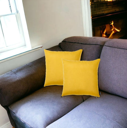 Set of Two 20" Yellow Throw Pillow Covers