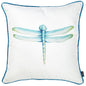 18" Blue and White Fabrc Throw Pillow Cover