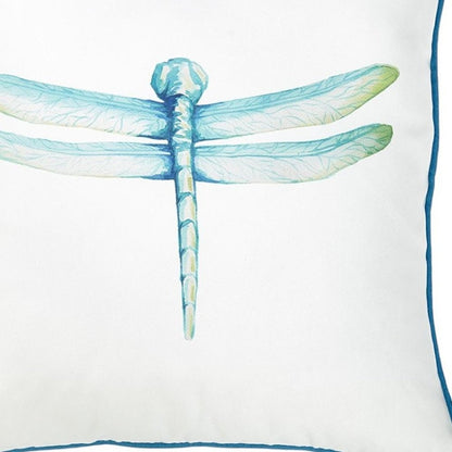 18" Blue and White Fabrc Throw Pillow Cover