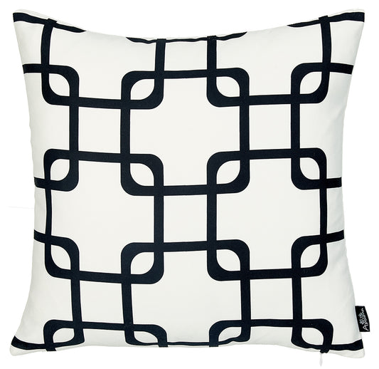 18" Black and White Throw Pillow Cover