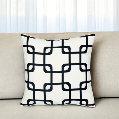 18" Black and White Throw Pillow Cover