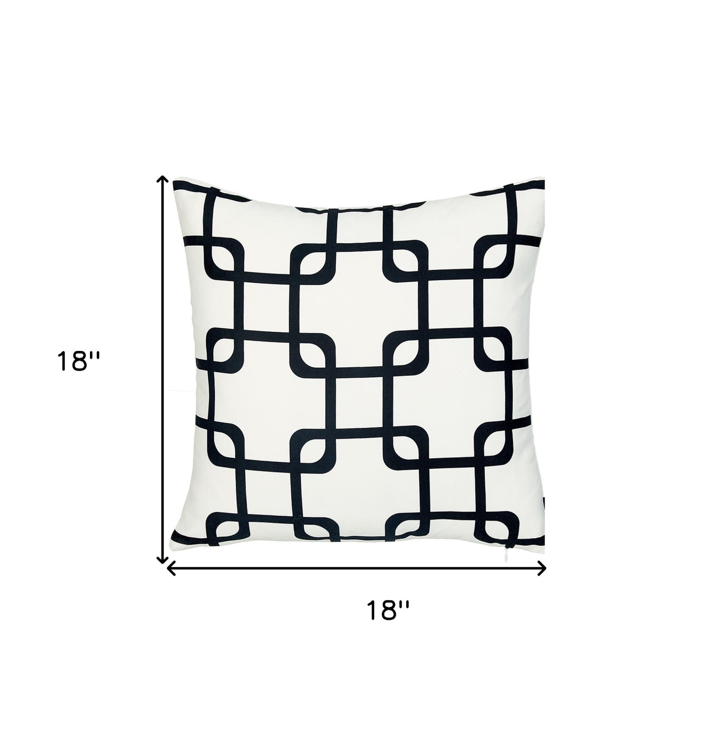 18" Black and White Throw Pillow Cover