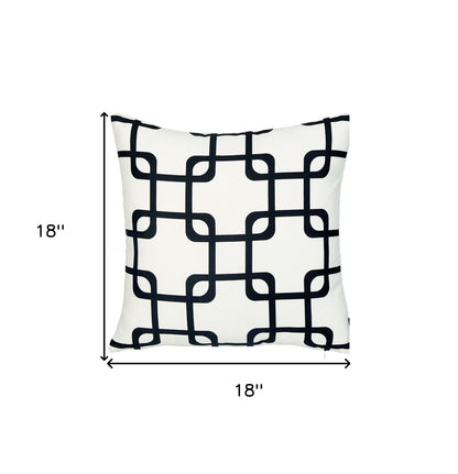 18" Black and White Throw Pillow Cover