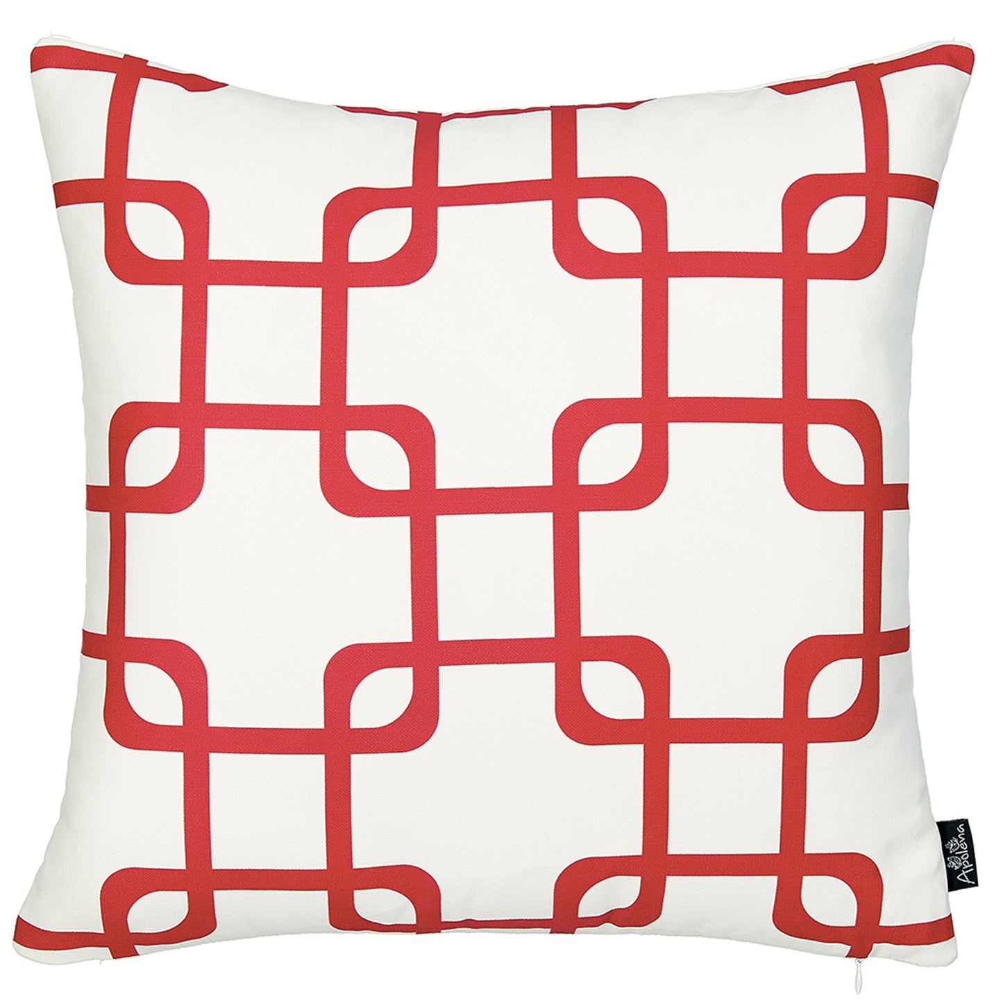 18" Red and White Throw Pillow Cover