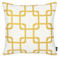 18" Yellow and White Throw Pillow Cover