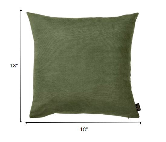 Set Of 2 Fern Green Brushed Twill Decorative Throw Pillow Covers