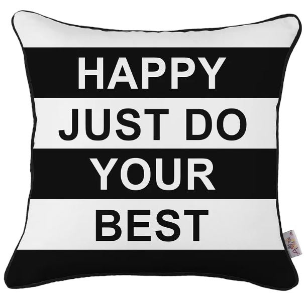 18" Black and White Throw Pillow Cover