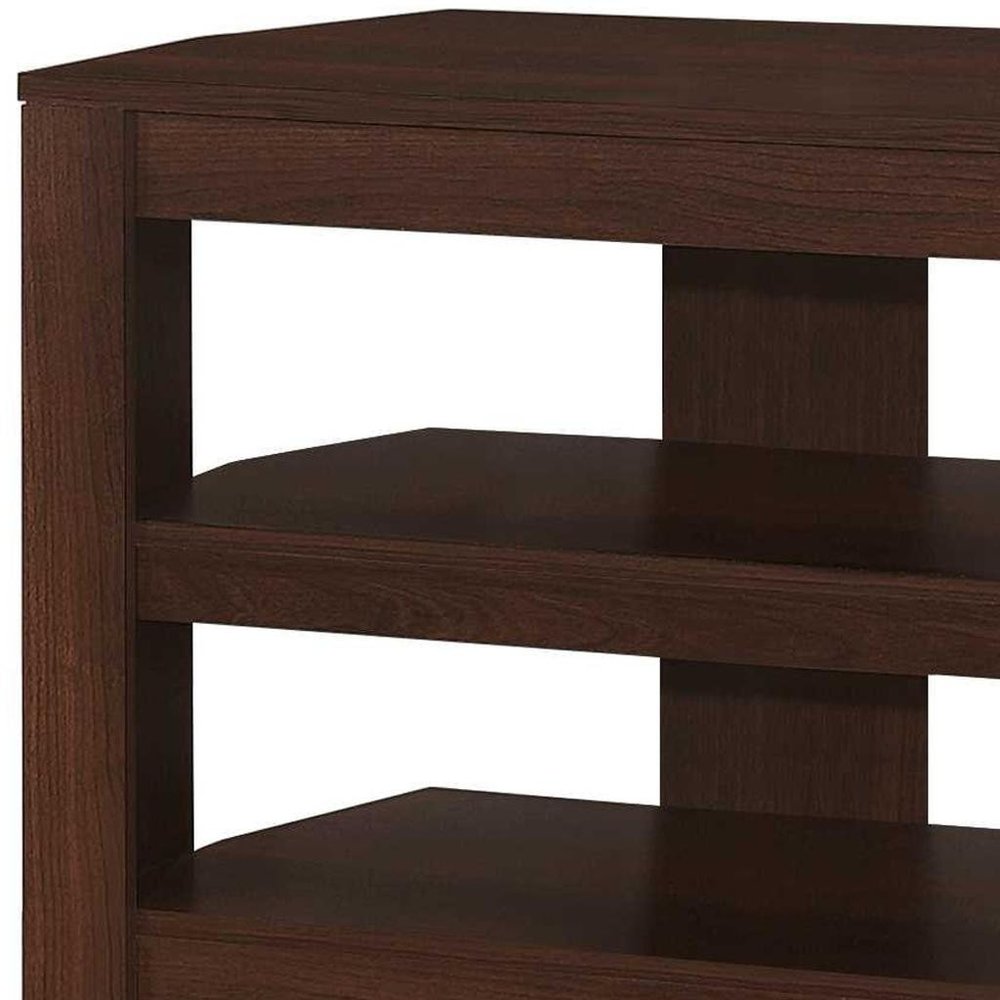 42" Dark Brown Open Shelving TV Stand