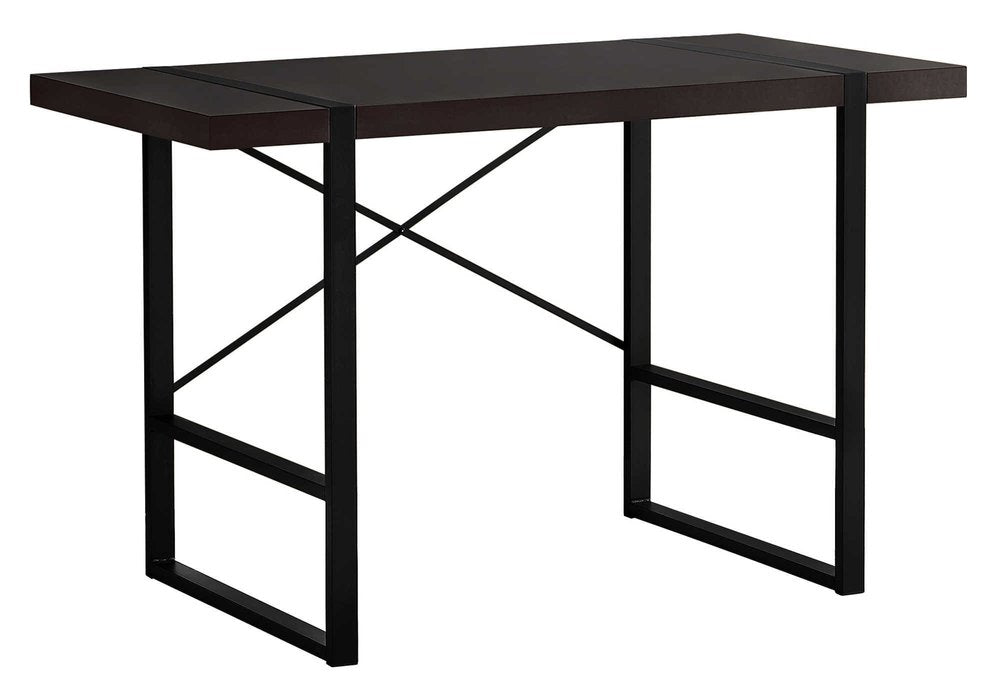 24" Dark Brown and Black Computer Desk