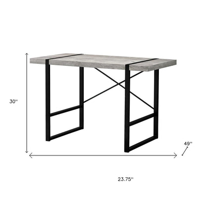 24" Gray and Black Computer Desk