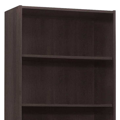 71" Cappuccino Wood Adjustable Bookcase