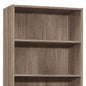 71" Taupe Distressed Wood Adjustable Five Tier Bookcase