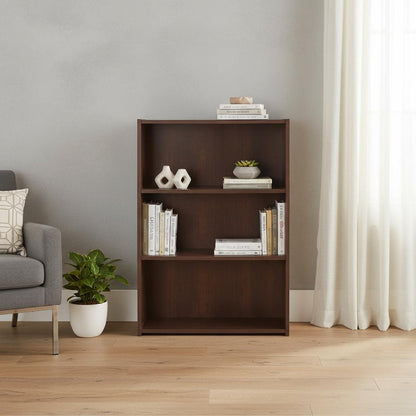 36" Brown Wood Adjustable Bookcase