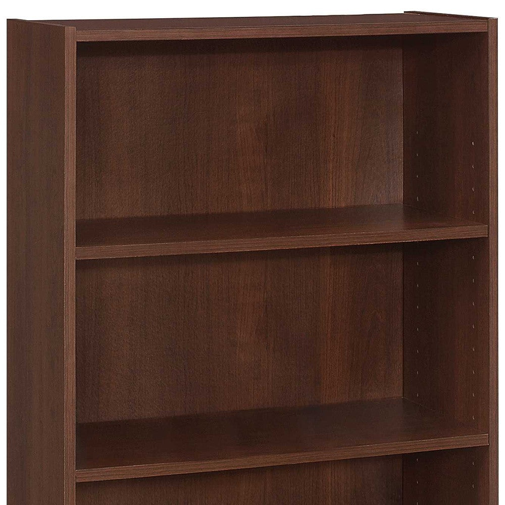 36" Brown Wood Adjustable Bookcase