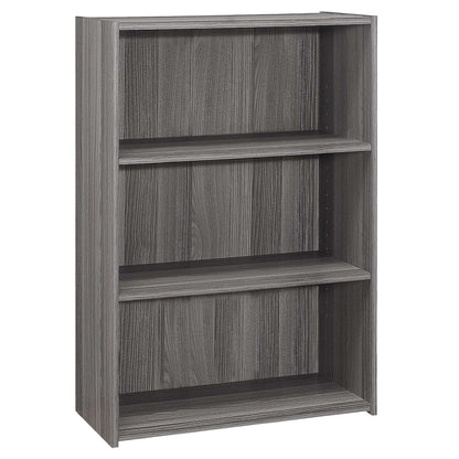 36" Gray Wood Adjustable Bookcase