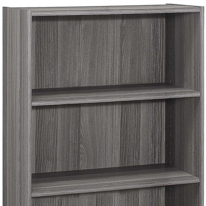 Gray Wood Adjustable Three Tier Bookcase