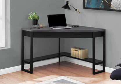 42" Gray and Black Corner Computer Desk