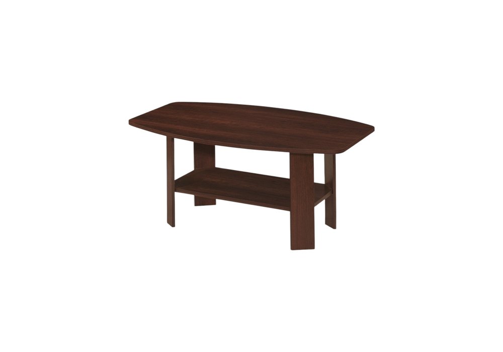 Set of Three 36" Dark Brown Coffee Table With Shelf