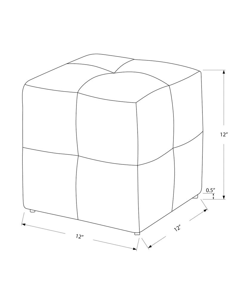 Set of Two Beige And Black Faux Leather Cube Ottoman