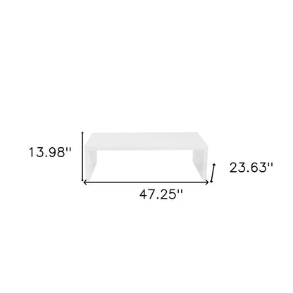 47" White Wood Sled Coffee Table