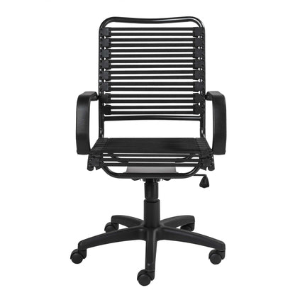 Black Adjustable Swivel Bungee Rolling Office Chair