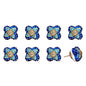 Set of Eight Blue And Green Floral Ceramic Drawer Pull Knobs