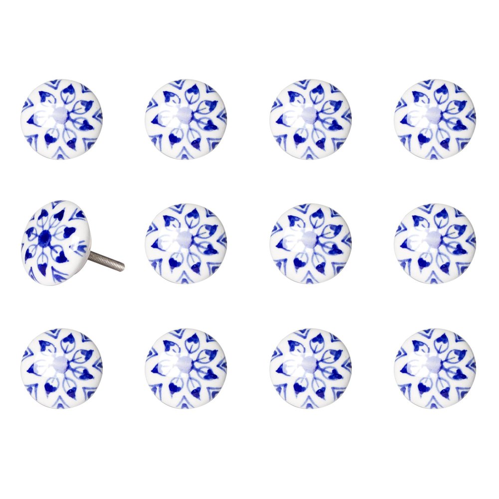 1.5" X 1.5" X 1.5" Ceramic Metal Multicolor 12 Pack Knob