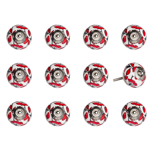 1.5" X 1.5" X 1.5" Ceramic Metal Multicolor 12 Pack Knob