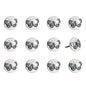 Set of Twelve Black And White Botanical Ceramic Drawer Pull Knobs
