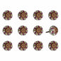 Set of Twelve Red And Yellow Botanical Ceramic Drawer Pull Knobs