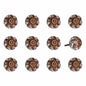 Set of Twelve Red And Yellow Botanical Ceramic Drawer Pull Knobs