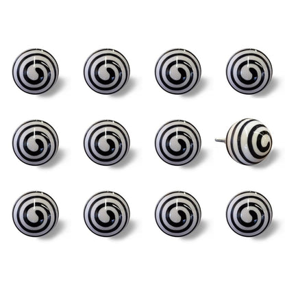 1.5" X 1.5" X 1.5" Ceramic Metal Multicolor 12 Pack Knob