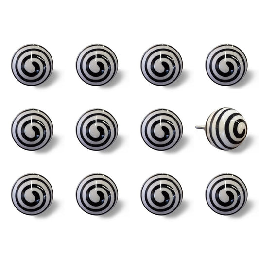 1.5" X 1.5" X 1.5" Ceramic Metal Multicolor 12 Pack Knob