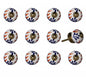 Set of Twelve Blue And White Floral Ceramic Drawer Pull Knobs