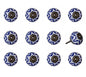 1.5" X 1.5" X 1.5" Ceramic Metal Multicolor 12 Pack Knob
